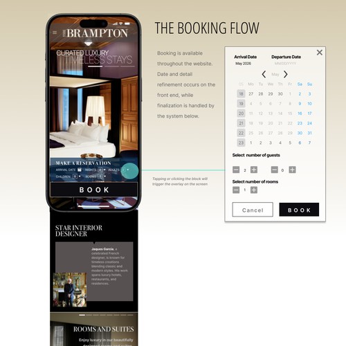 Luxury Hotel web design: Smartphone & web view