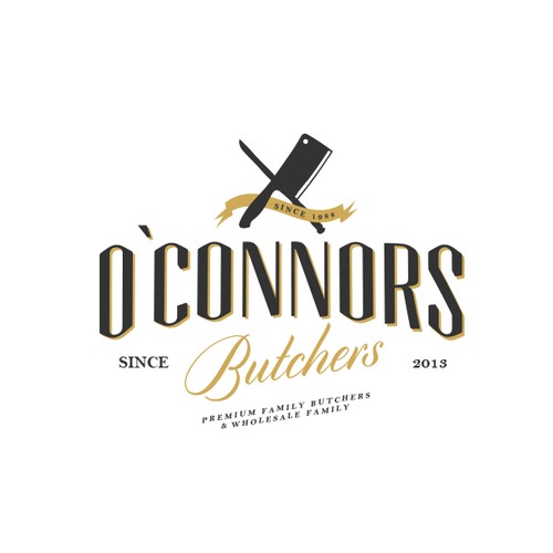 Create a design for a major rebrand of O'Connors Premium Family Butchers & Wholesalers