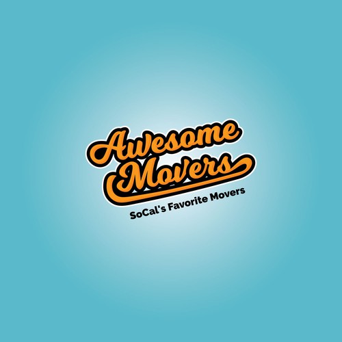 Typographic logo for Awesome Movers