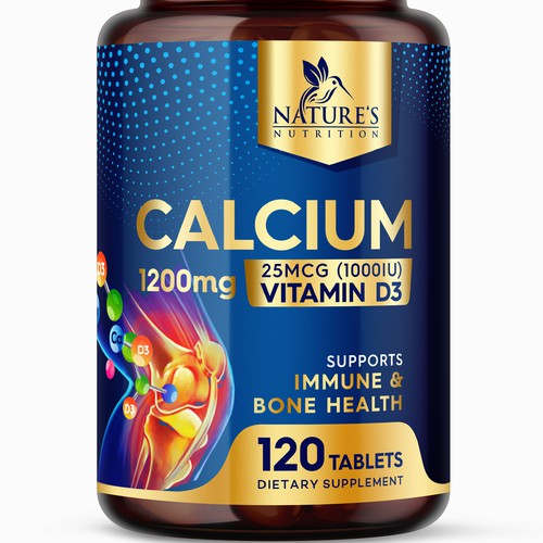 Natures Nutrition Calcium + vitamin D3 supplement 
