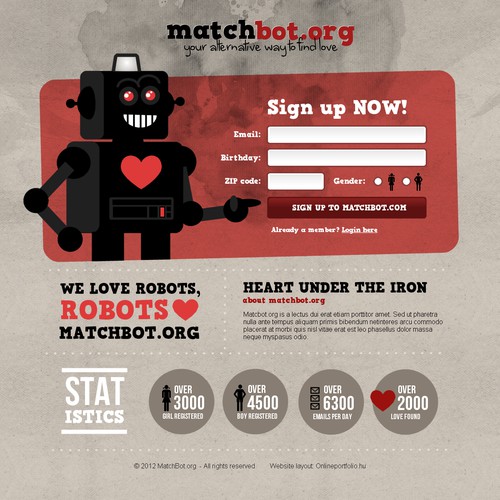 Signup page for Matchbot.org