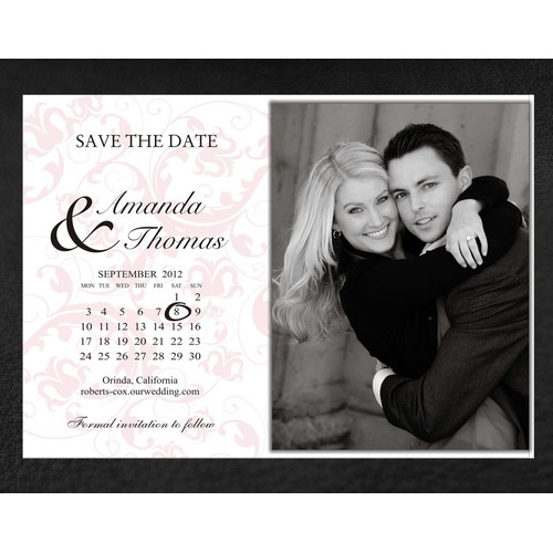 Help Personal Use: Amanda and Thomas Save the Date with a new postcard or flyer