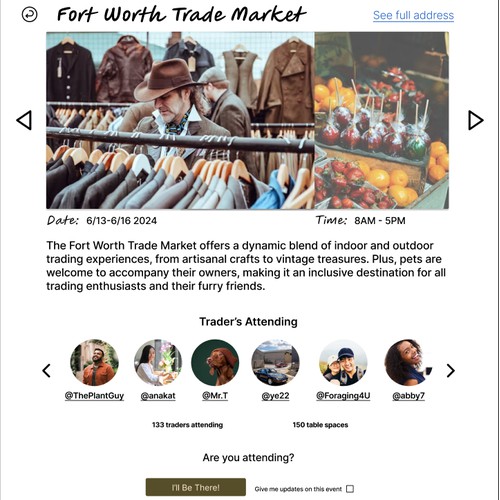 SWAP Trading Event Screen