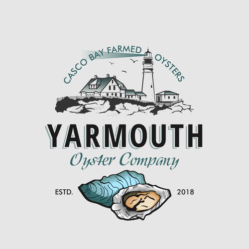 Literal Logo for Farmed Oysters in Casco Bay