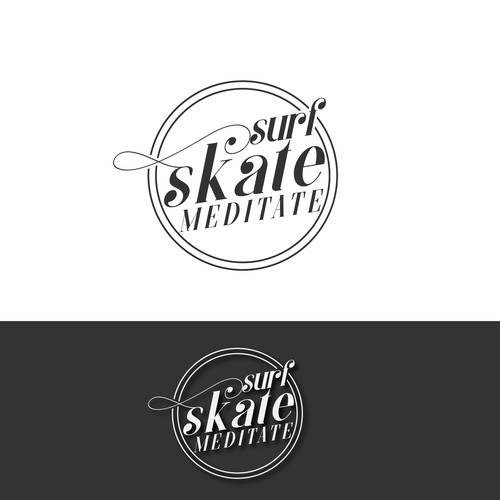 Surf Skate Meditate Logo Design Concept