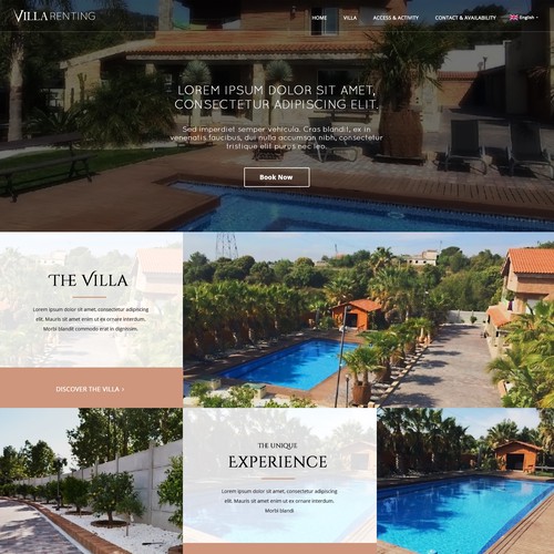 Villa Renting Webdesign