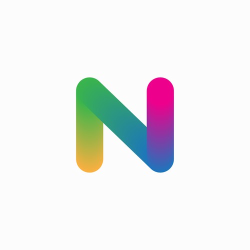 Seamless gradient letter N logo