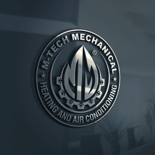BOLD MODERN LOGO FOR HEATING AND AIR CONDITIONING COMPANY 