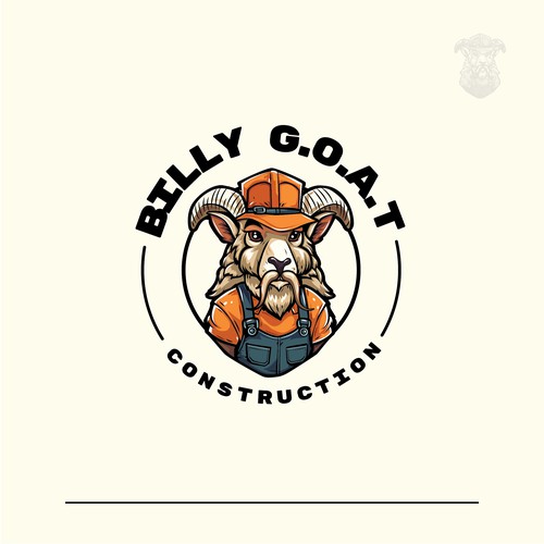 Billy G.O.A.T. Construction Logo Design
