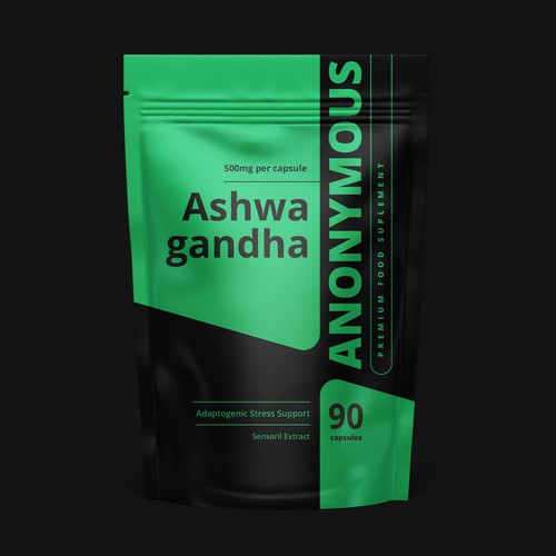dietary supplements - zip pouch - Ashwagandha