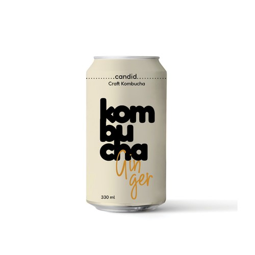 Design a modern label for a premium kombucha 