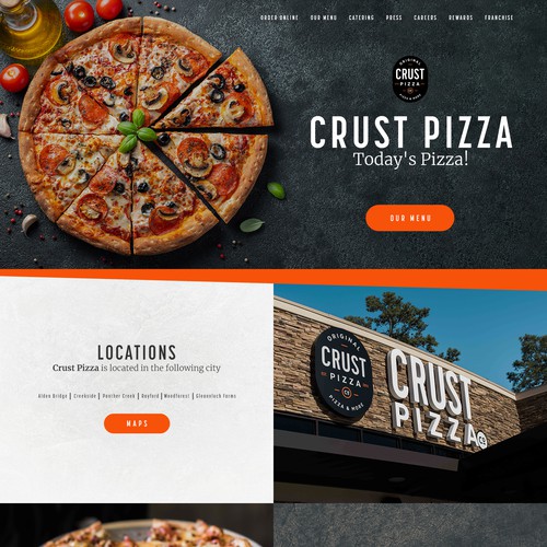 Websitedesign for Crust Pizza