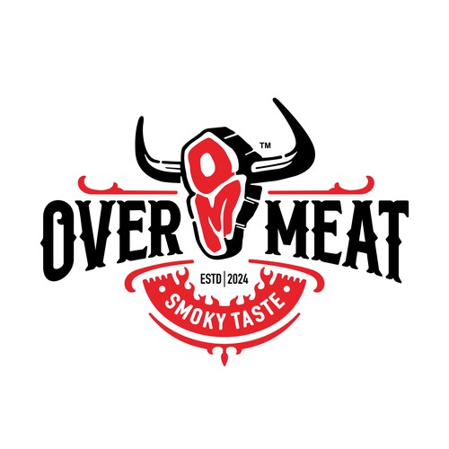 Unique logo design for Over Meat