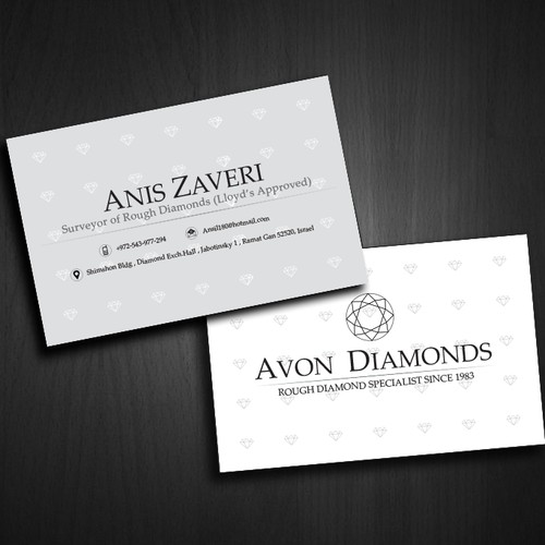High class business card for diamond consultant