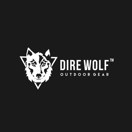 bold and confident logo concept for dire wolf