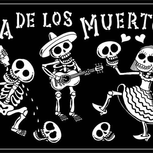 Día de los Muertos illustration for E-Cards.com