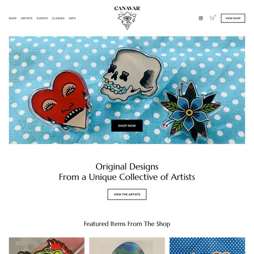 Custom Website & Online Shop Design for Artist Collective