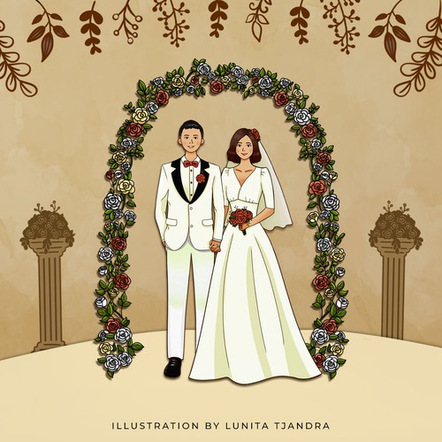 Illustration for Wedding E-invitation