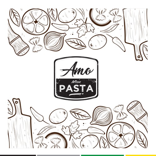logo concept for artisan pasta label product