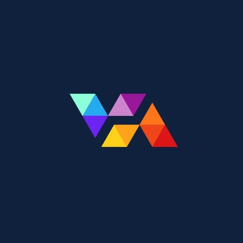 VA geometric colorful monogram