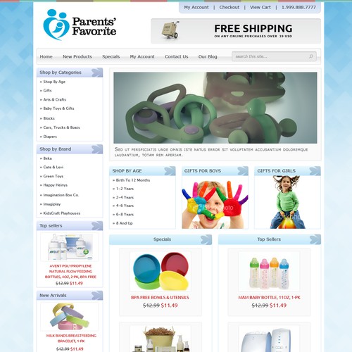 Website Design for Ecommerce Business - Baby Products