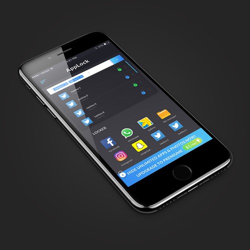 Lockapp dark design for an app