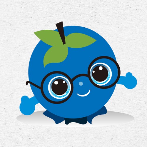 cute blueberry cartoon character 