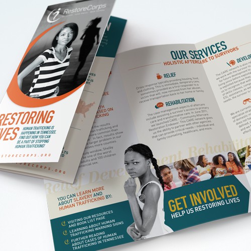 Brochure for a human trafficking nonprofit