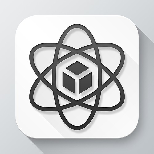 Create an app icon featuring atom symbol