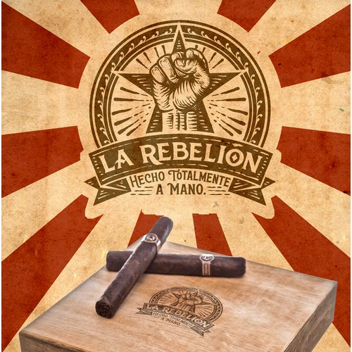 La Rebellion hot stamp design for cigar box.