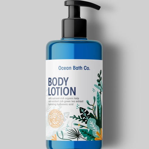 Ocean-Themed Body Lotion Label
