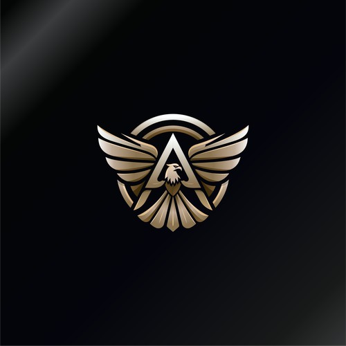 luxury eagle and letter A logo