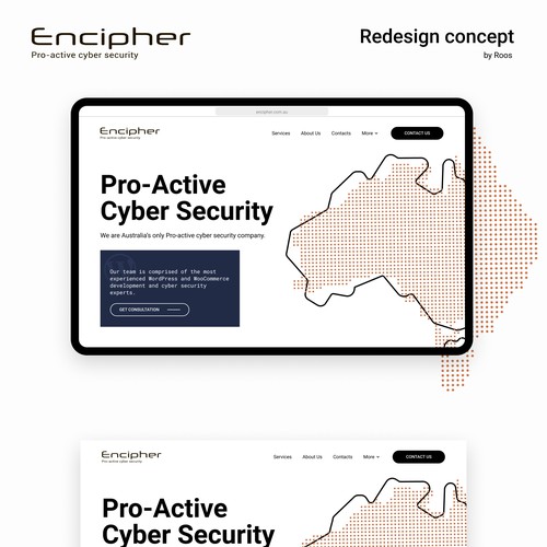 Encipher Cyber Security Company redesign concept on 99d