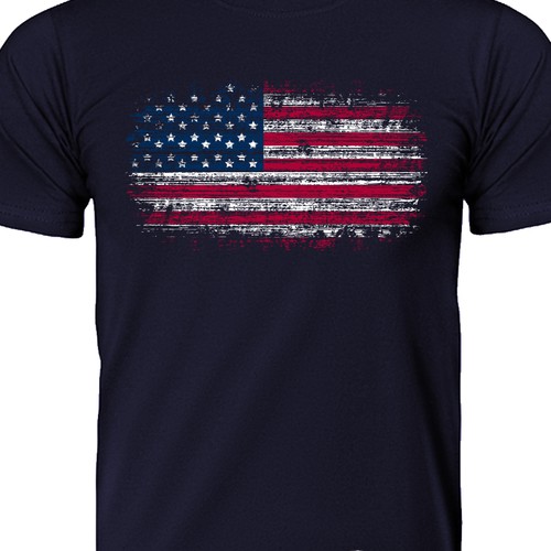 T-Shirt-U.S. Flag- Rustic and Minimalistic for a Charitable Apparel Co.