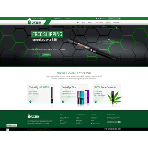 Create a killer site design for a vape company