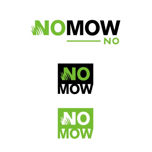 No-Mow.logo for a brand that offers artificial grass/ artificial lawns.