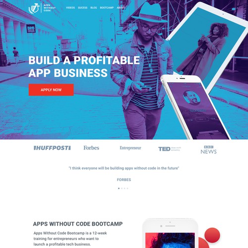 Landing page design