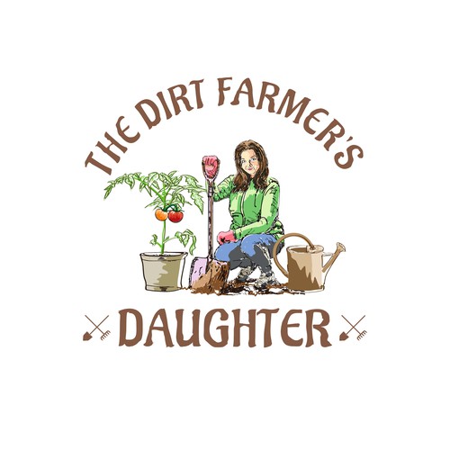 Design an earthy, environmental logo for a new age farm girl