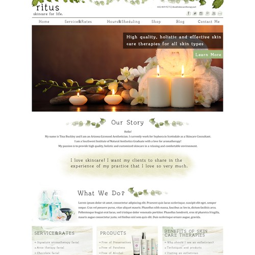 New Website for skincare company - wordpress backend