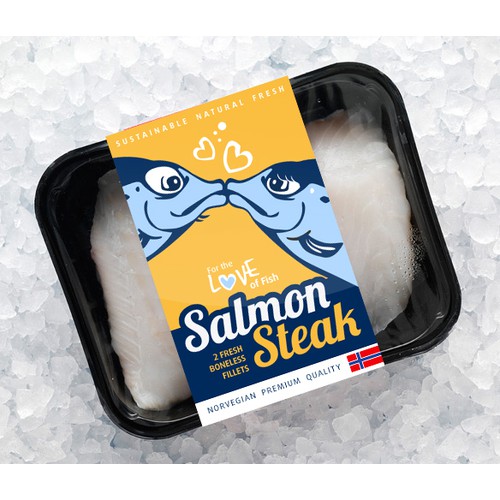 Product label design -- For the Love of Fish!