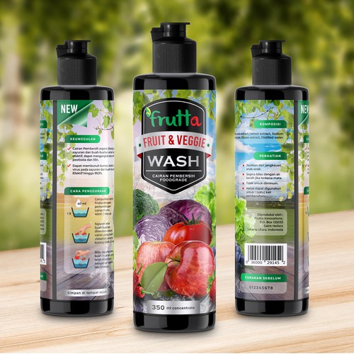 label and packaging design for vegetable and fruit cleaner