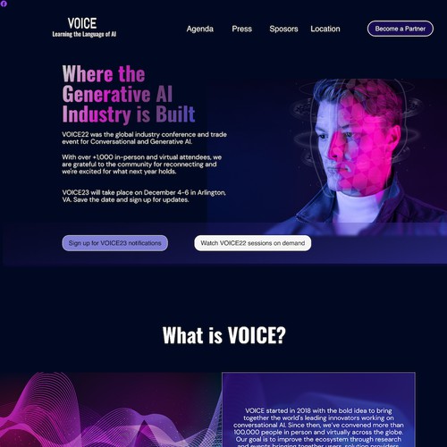  web design for AI voice
