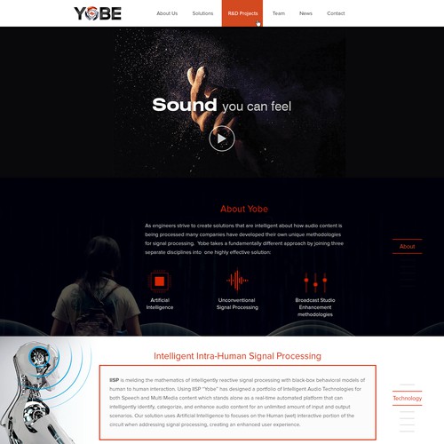 Landing Page for Audio Technology