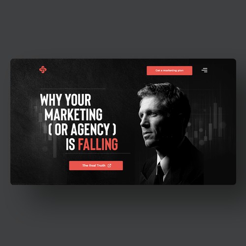 Hero area for a landing page of digital marketing agency