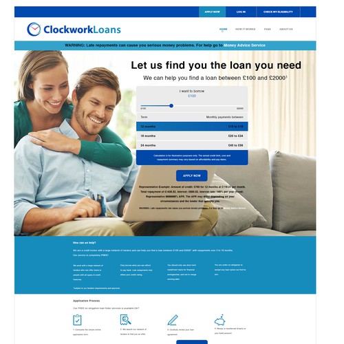 ClockworkLoans Web page Design