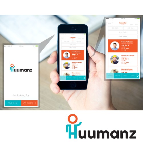 App Interface Mock Up for Huumanz