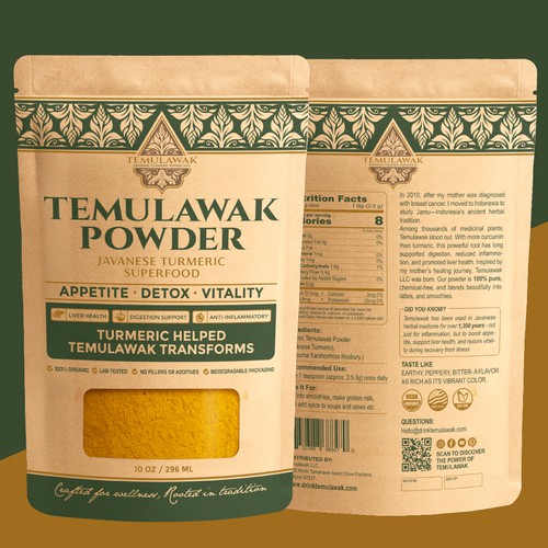 Stunning Kraft Pouch Design for a Modern Herbal Superfood