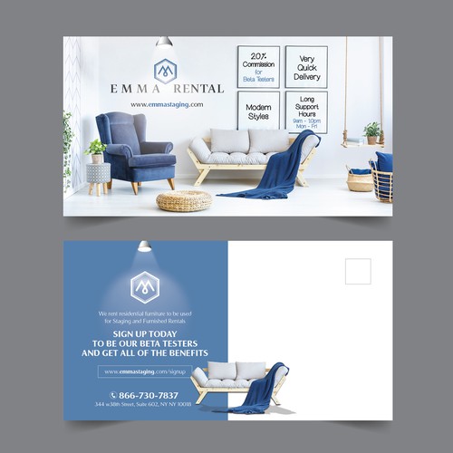  Post Card for Furniture Rental company