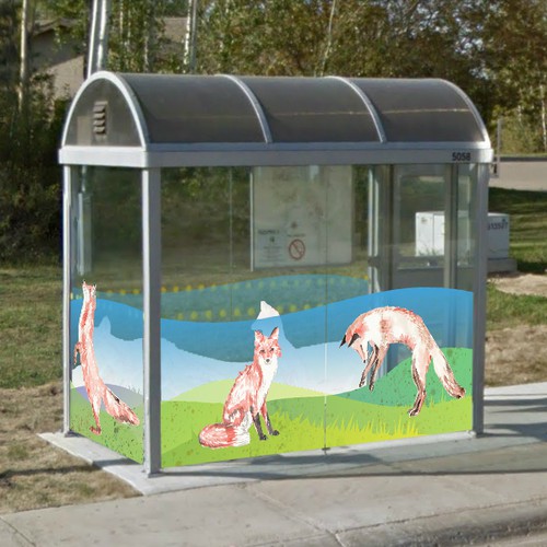 Design a summer graphic wrap for bus shelters in Northern Alberta! 