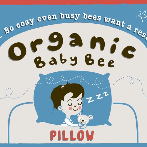 Design label & logo for organic children's pillow that says luxury, soft, sleepy. One that will pop online.